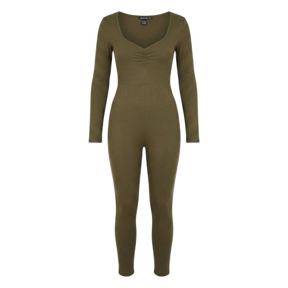 Missy Empire Womens/Ladies Wide Neck Jumpsuit / Khaki Green